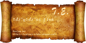 Téglási Elek névjegykártya
